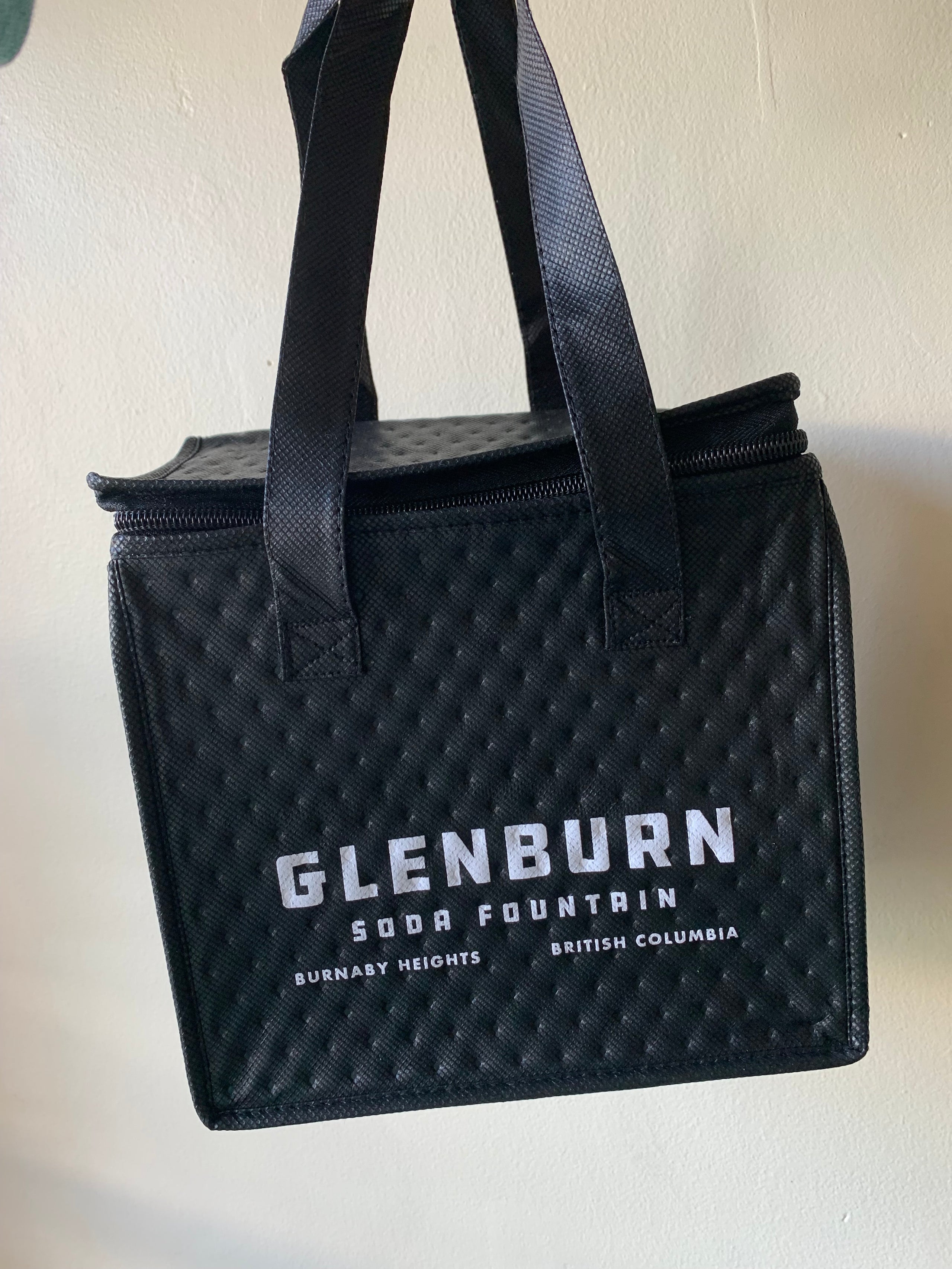 Black insulated sales tote bag